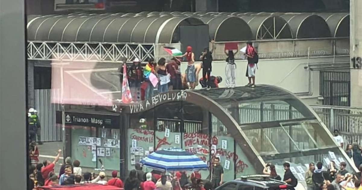 PM relata depredação e pichações após ato pró-Lula na Avenida Paulista